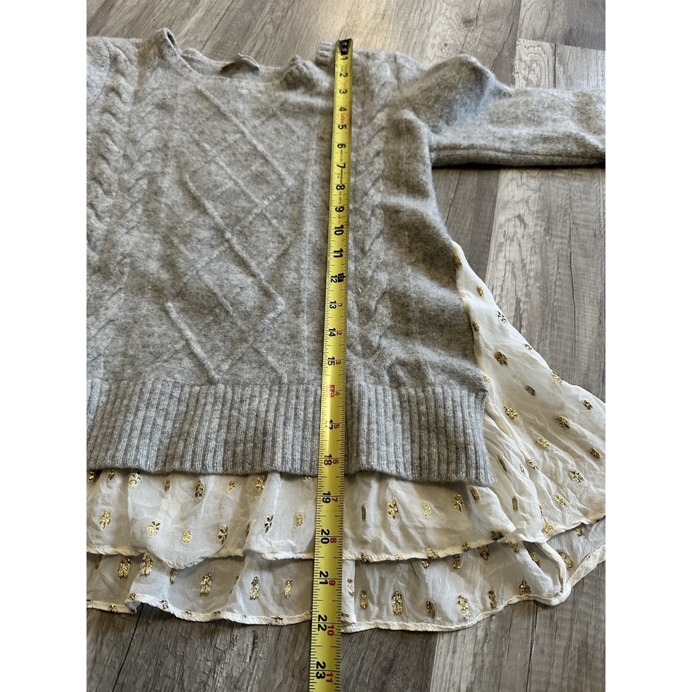 MAILLE CLU Gray Wool Cashmere Sweater Unique Details‎  Size Small - Picture 14 of 16